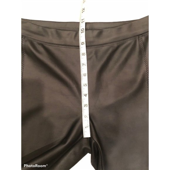 Express Womens Faux Leather Leggings Black Mid Rise Stretch Elastic Waist S‎ - Picture 7 of 9